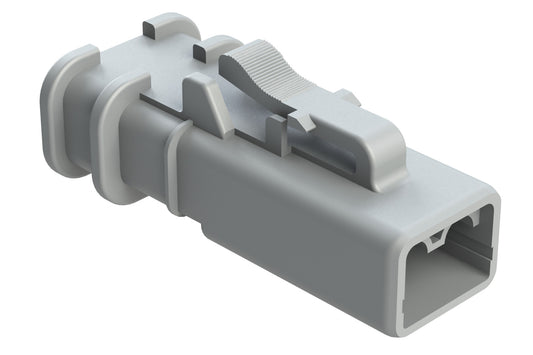 ATP06-2S-OMRDGRY 2 Position Plug, Socket, Overmold Compatible, Reduced Diameter Rear Seal, Grey