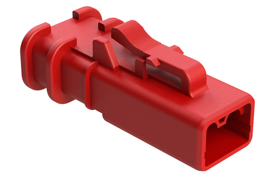 ATP06-2S-OMRED 2 Position Plug, Socket, Overmold Compatible, Standard Diameter Rear Seal, Red