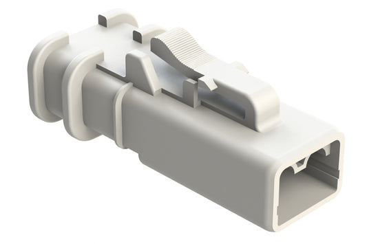 ATP06-2S-OMWHT 2 Position Plug, Socket, Overmold Compatible, Standard Diameter Rear Seal, White