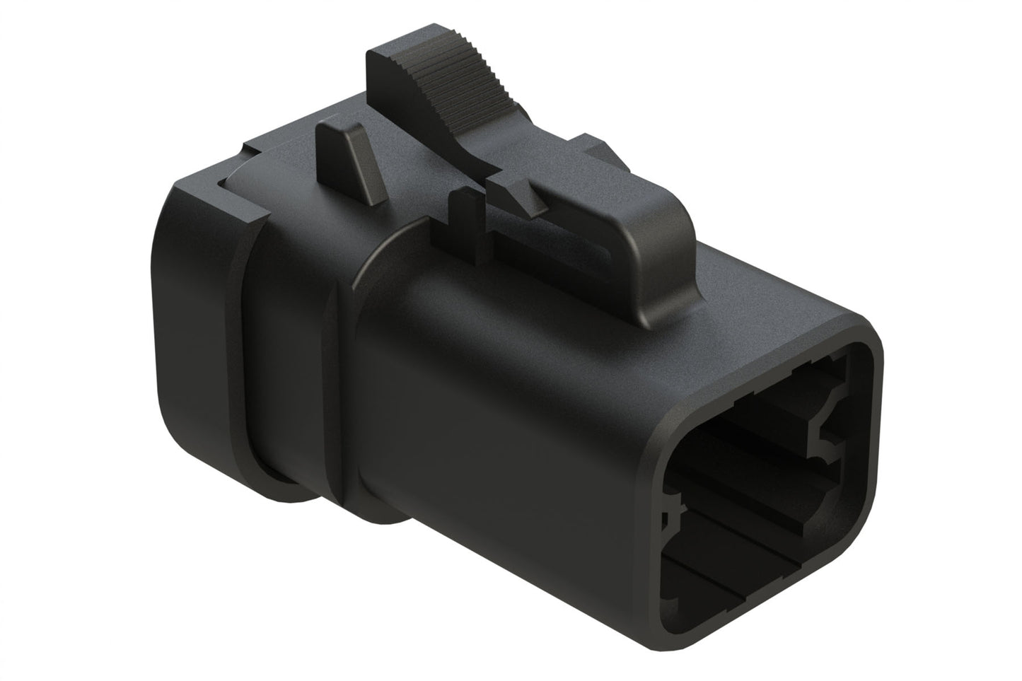 ATP06-4S-MM01BLK 4 Position Plug, Female, Reduced Diameter Seal, End Cap, Black. DTP06-4S-CE03