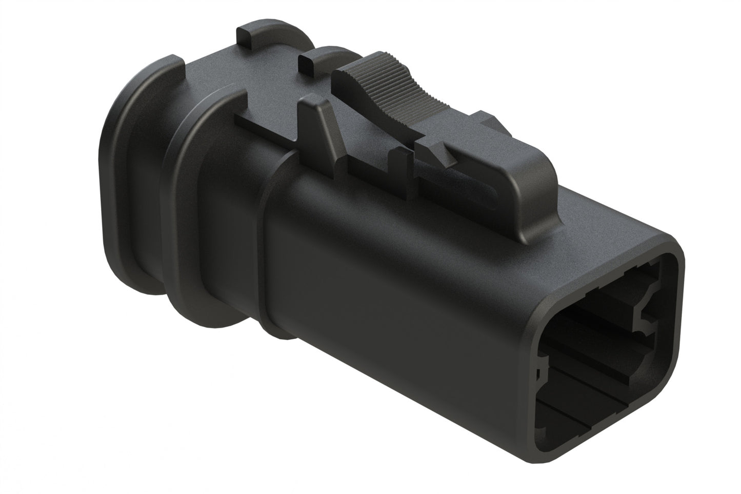 ATP06-4S-OMBLK 4 Position Plug, Socket,Overmold Compatible, Standard Diameter Rear Seal, Black