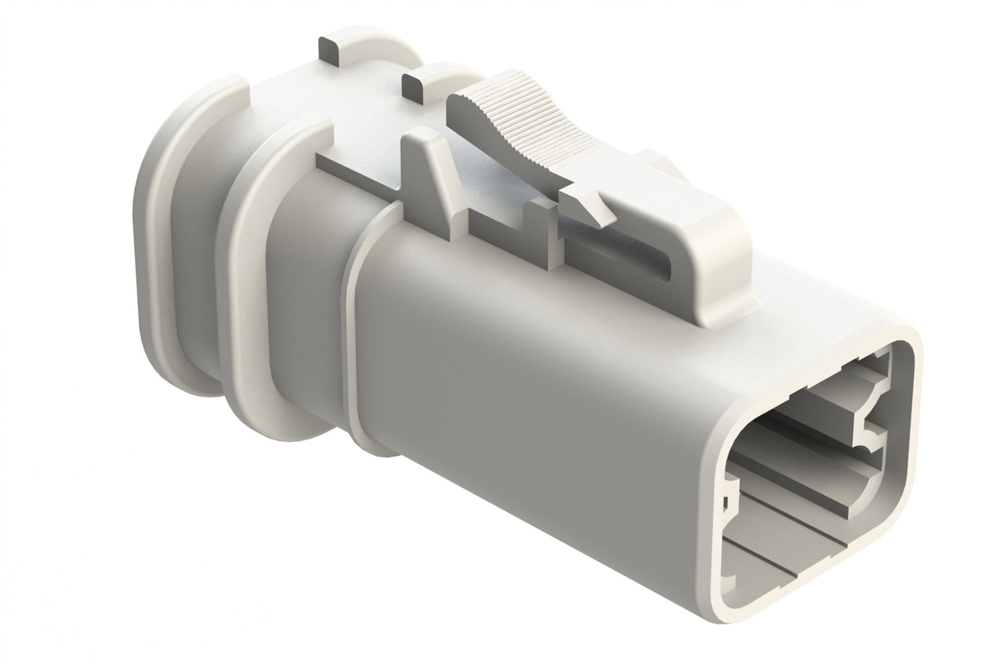 ATP06-4S-OMWHT 4 Position Plug, Socket, Overmold Compatible, Standard Diameter Rear Seal, White