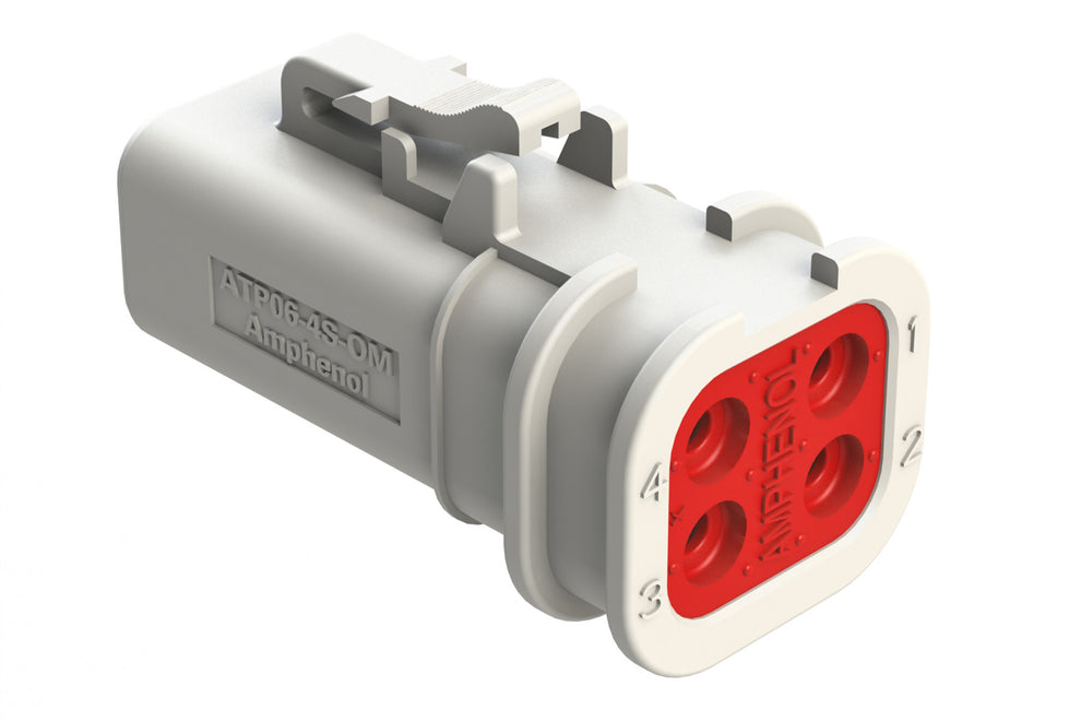 ATP06-4S-OMWHT 4 Position Plug, Socket, Overmold Compatible, Standard ...