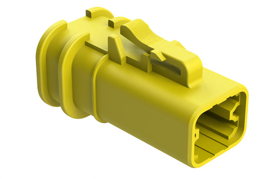 ATP06-4S-OMYEL 4 Position Plug, Socket, Overmold Compatible, Standard Diameter Rear Seal, Yellow