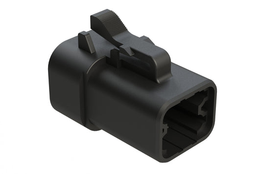 ATP06-4S-RD01BK 4-Way Plug, Female Connector with Reduced Diameter Seal, Black. DTP06-4S-CE02