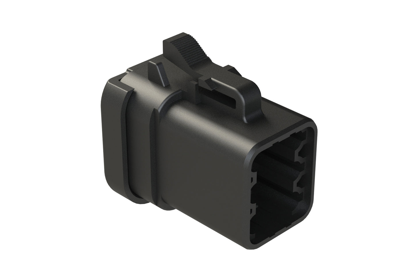 ATP06-6S-MM01BK 6 Position Plug, Female, Endcap and Reduced Diameter Seal, Black