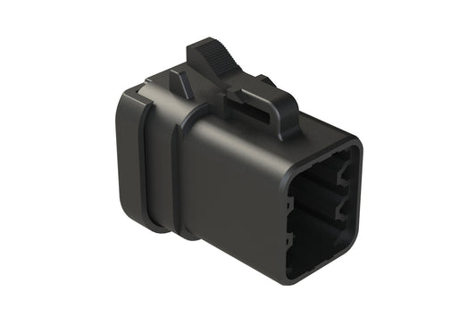 ATP06-6S-MM01BK 6 Position Plug, Female, Endcap and Reduced Diameter Seal, Black