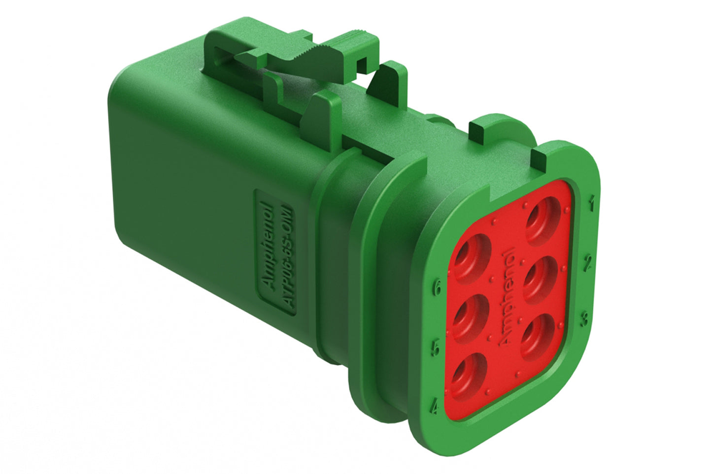 ATP06-6S-OMGRN 6 Position, Plug, Socket, Structure Plus™, Green