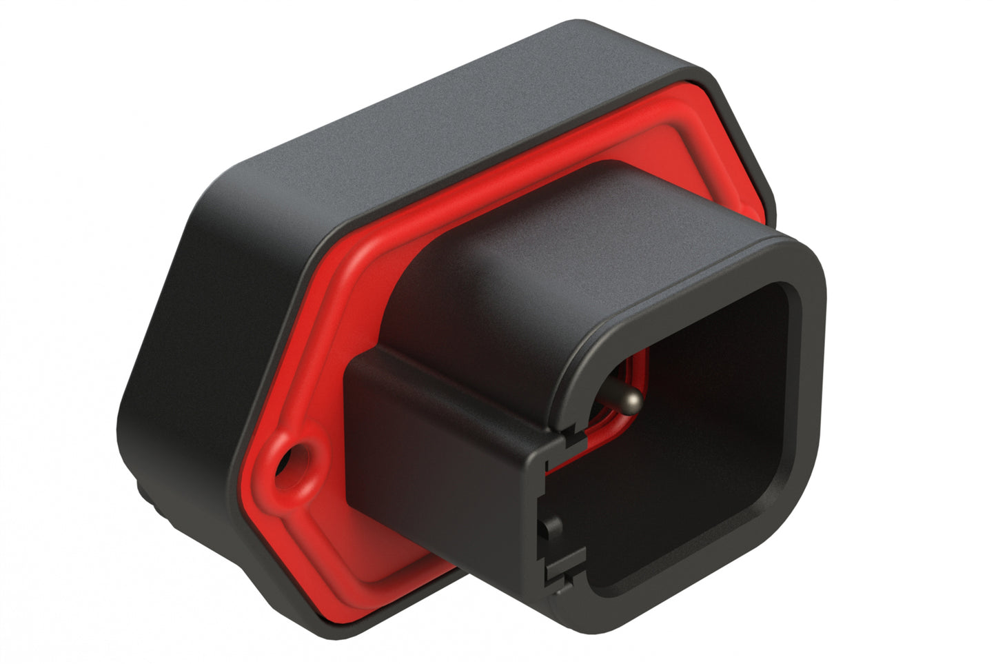 ATP13-6PB-BM04 6 Position 90° PCB Flange Mount Receptacle, Pin, Keyed B, Tin Plating, Potting, Black