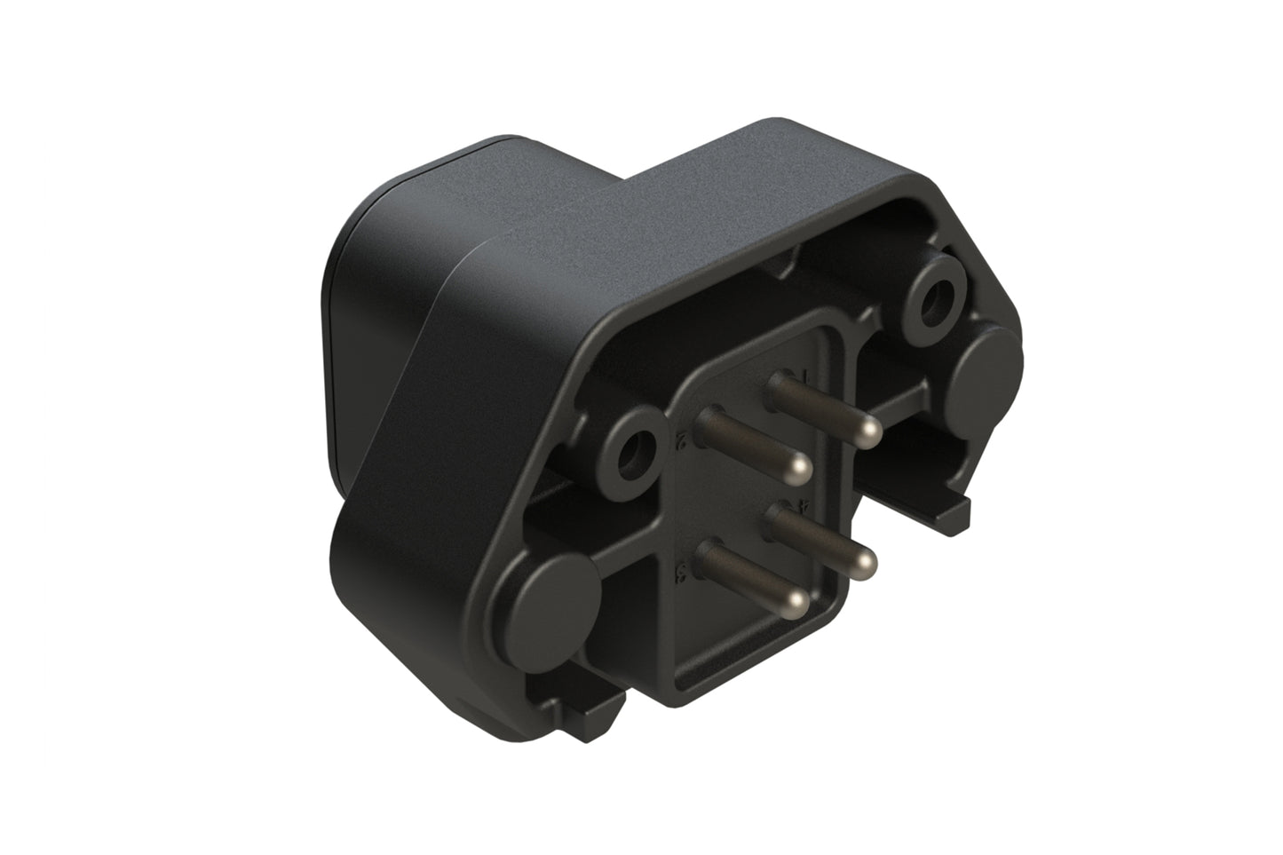 ATP15-4P-BM03BLK 4 Position Straight PCB Flange Mount Receptacle, molded tin Pins, Black. DTP15-4P