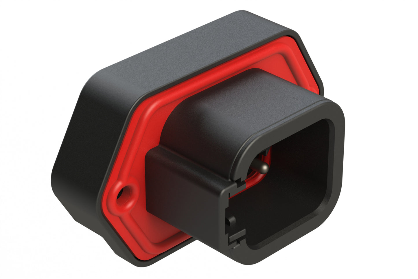 ATP15-6PB-BM04 6 Position PCB Flange Mount Receptacle, Pin, Keyed B, Tin Plating, Potting, Black