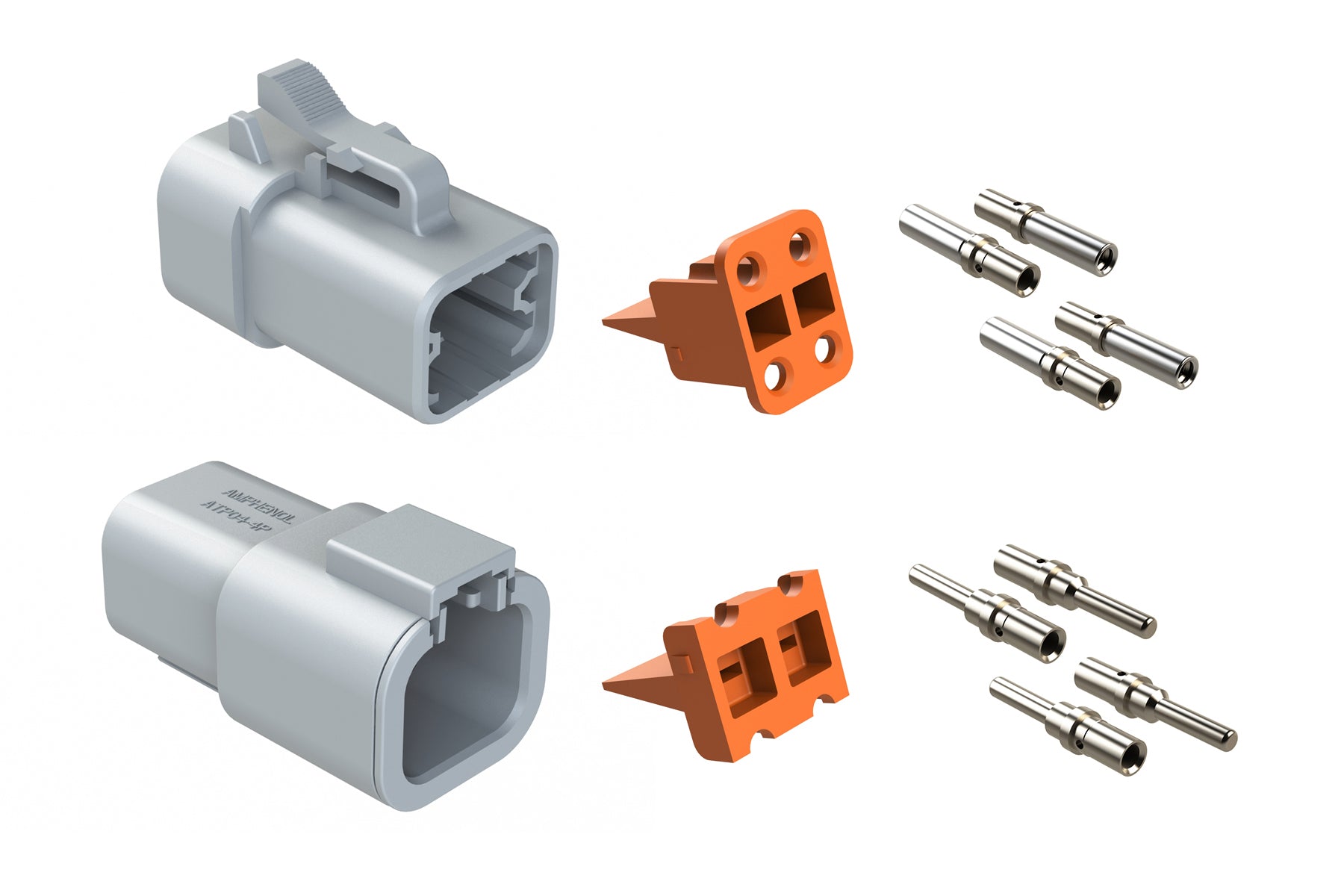 4 Point Plug ATP4PS-CKIT 4 Pin and Socket Plug, Receptacle, Wedge and Contacts Kit ...
