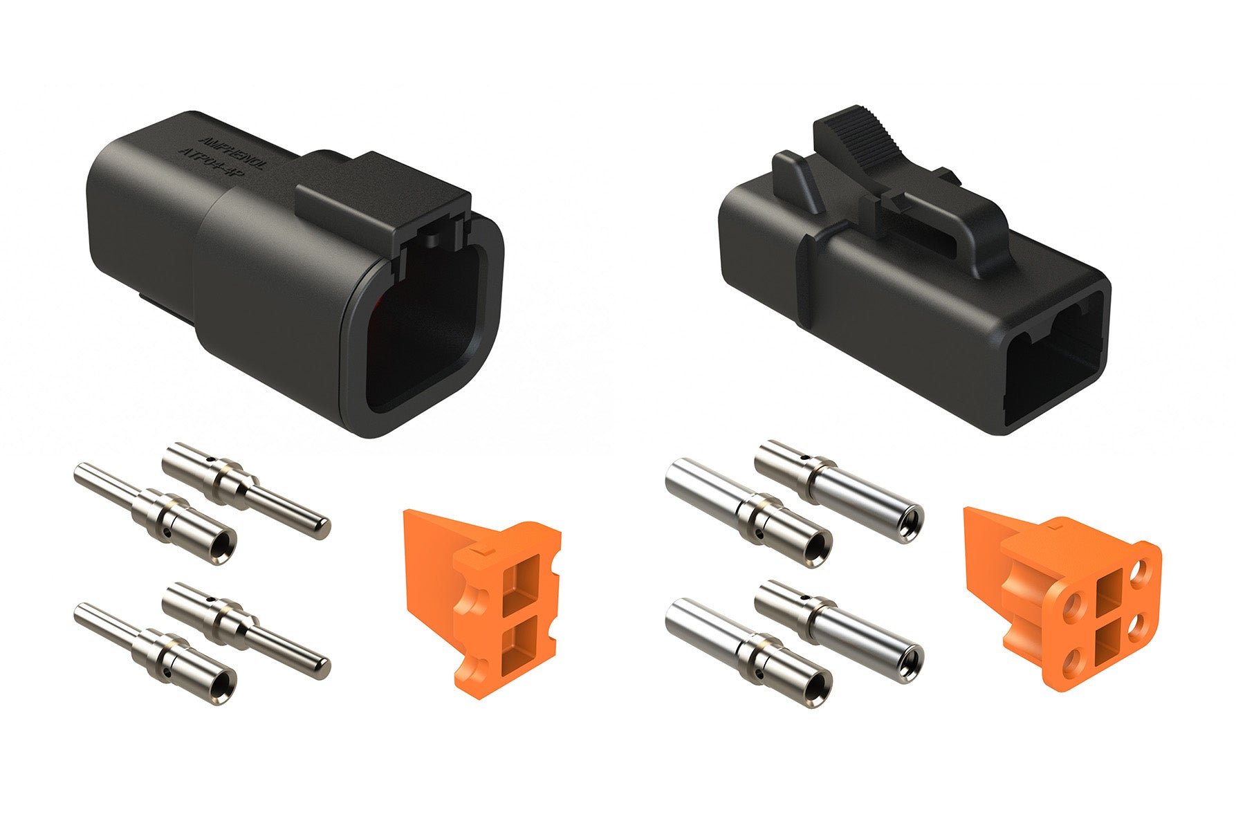 4 Point Plug ATP4PSBLK-CKIT 4 Pin and Socket Plug, Receptacle, Wedge and Contacts K ...