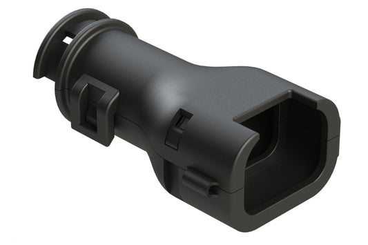 ATPBS8-2-NC12 Backshell for 2 Position Plug or Receptacle, Black, Compatible with ATP06-2S-EC01/MM01 and ATP04-2P-EC01/MM01