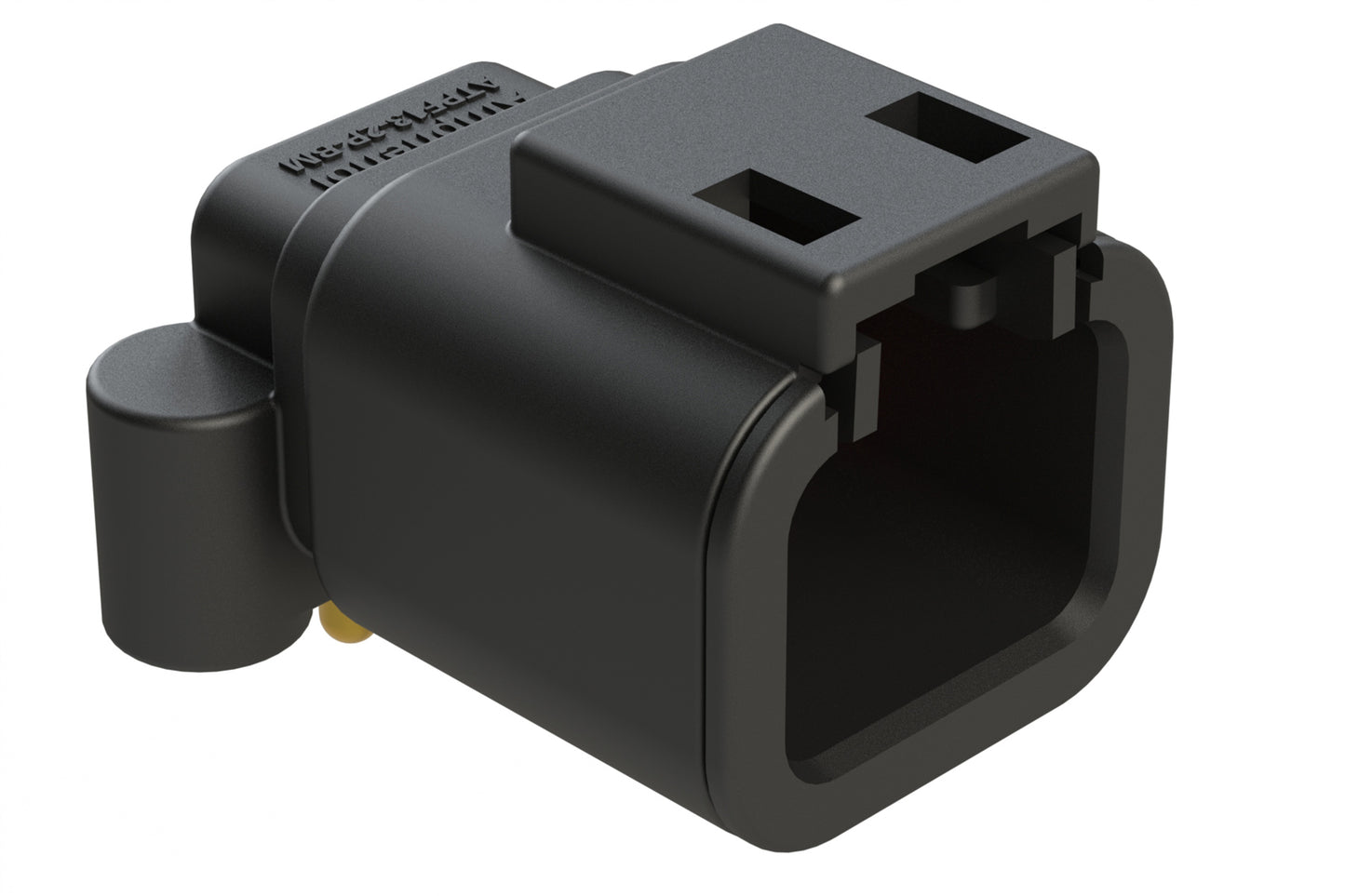 ATPF13-2P-BM11 2 Position PCB Receptacle, 90°, Gold Plated Contacts, Self-Threading, Black