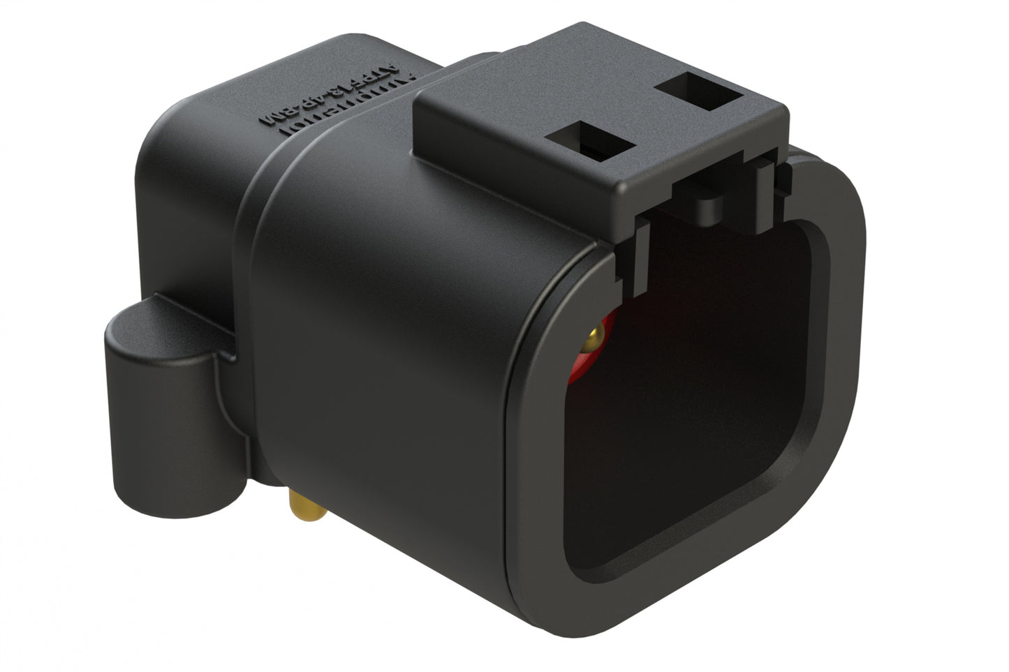 ATPF13-4P-BM11 4 Position PCB Receptacle, 90°, Gold Plated Contacts, Self-Threading, Black