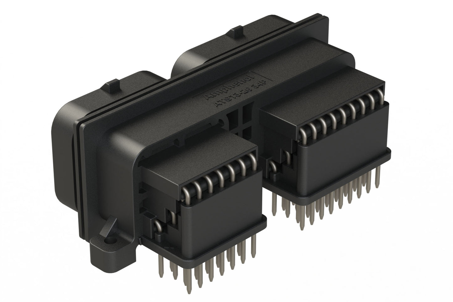ATS13-2634PAA-BM285-2 60 (26+34)  Position PCB Receptacle,  Right Angle,Pin, Keyed A+A, Double Locking, Black