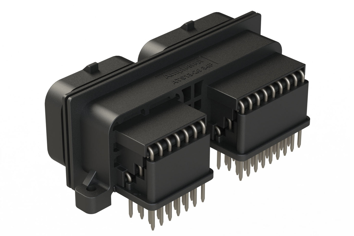 ATS13-2634PAA-BM288-3 60 (26+34) Position PCB Receptacle, Right Angle, Pin, Keyed A+A, Upper Locking, Black