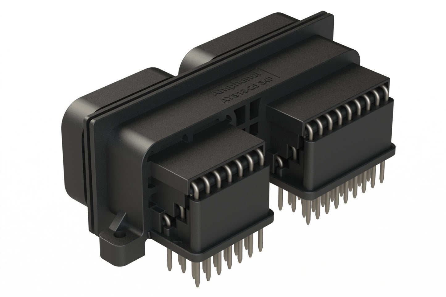 ATS13-2634PAA-BM288-5 60 (26+34)  Position PCB Receptacle, Right Angle, Pin, Keyed A+A, Lower Locking, Black