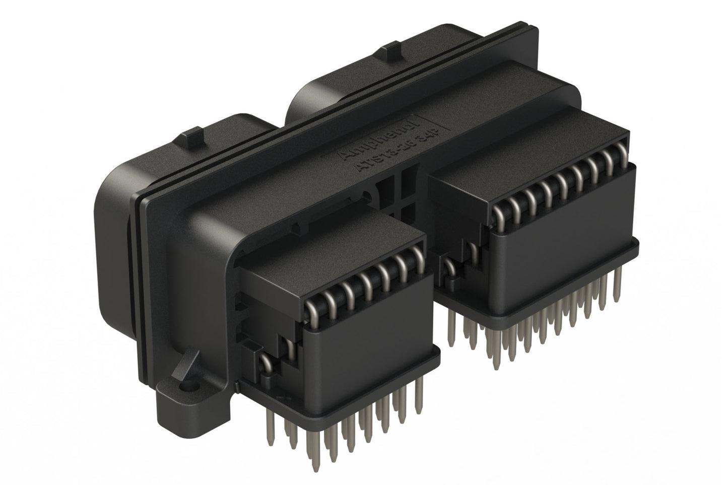 ATS13-2634PCB-BM427-1 60 (26+34)  Position PCB Receptacle, Right Angle, Pin, Keyed C+B, Upper Locking, Black