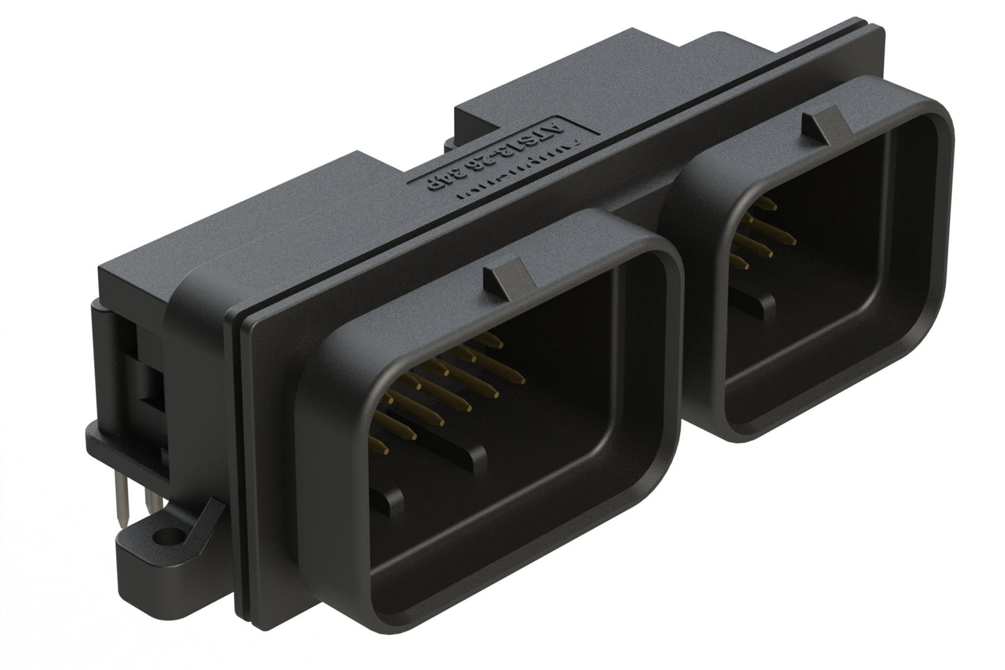 ATS13-2634PCB-BM427-1 60 (26+34)  Position PCB Receptacle, Right Angle, Pin, Keyed C+B, Upper Locking, Black