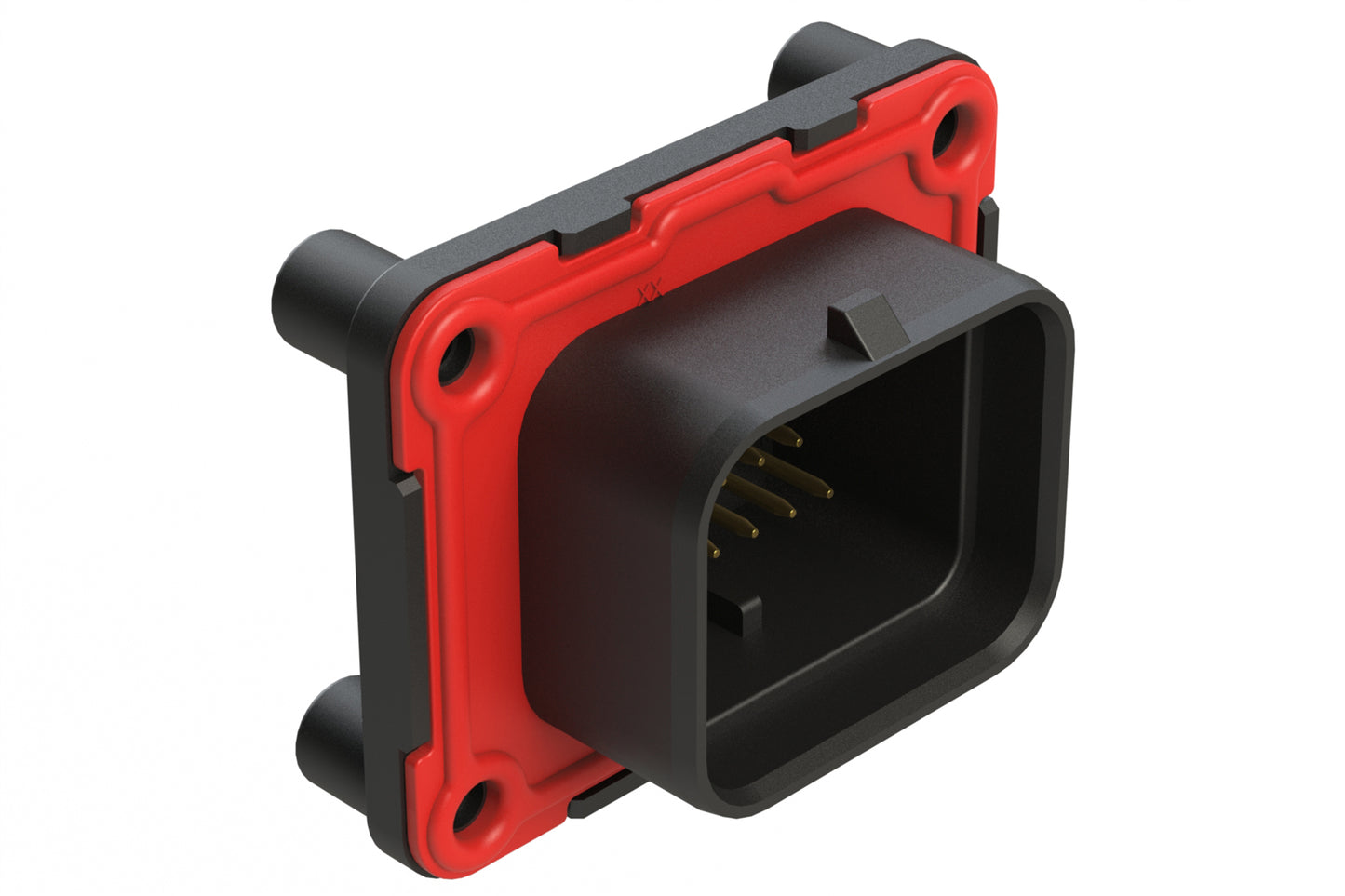 ATS15-26PA-BM01 26 Position PCB Receptacle with Sealed Flange, Pin, Contact Size 20, Keyed A, Self-Threading, Black