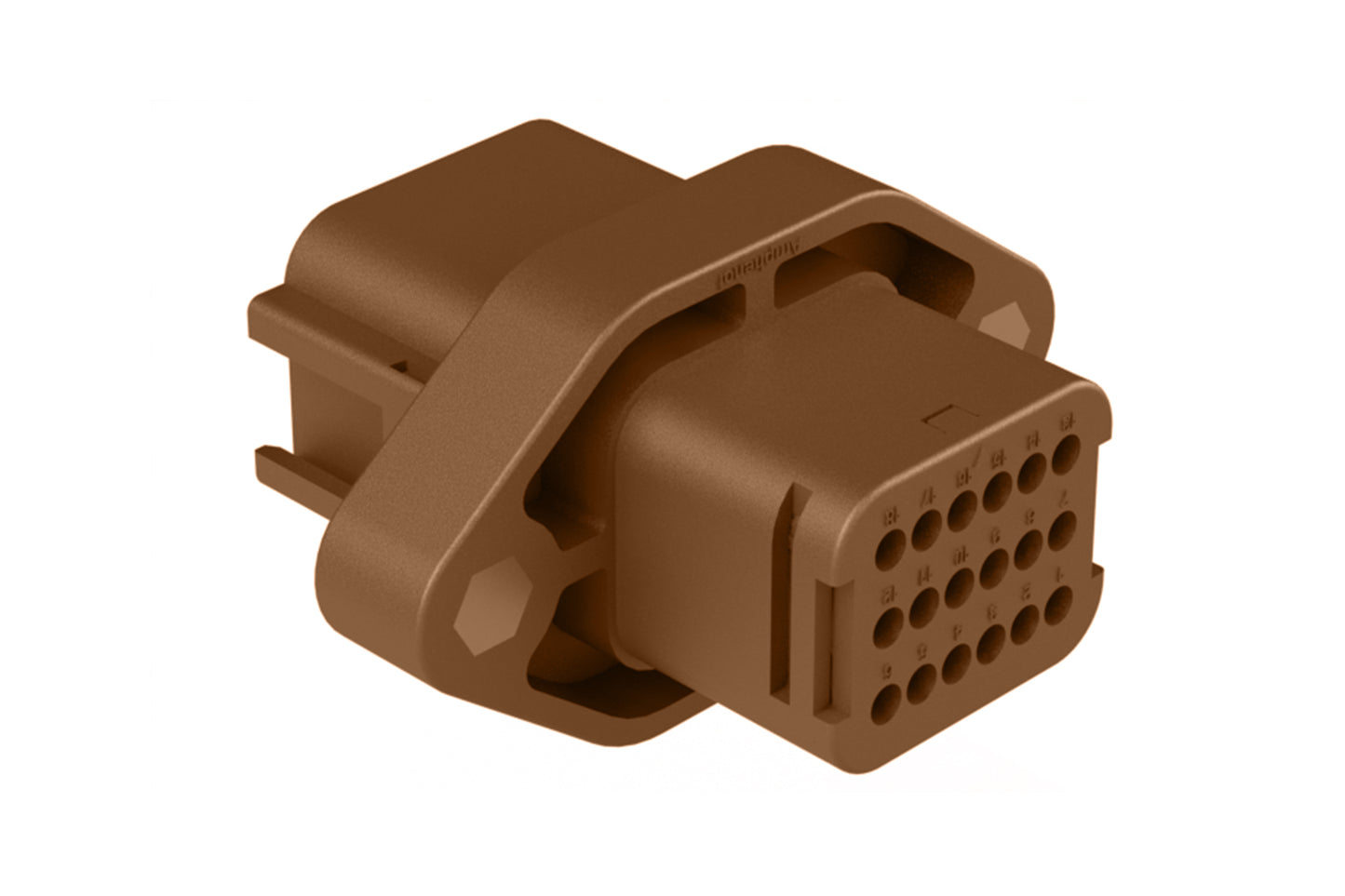 ATV02-18PD-RR01 18 position flange mount receptacle, Size 16 contact, key D, double reduced seal