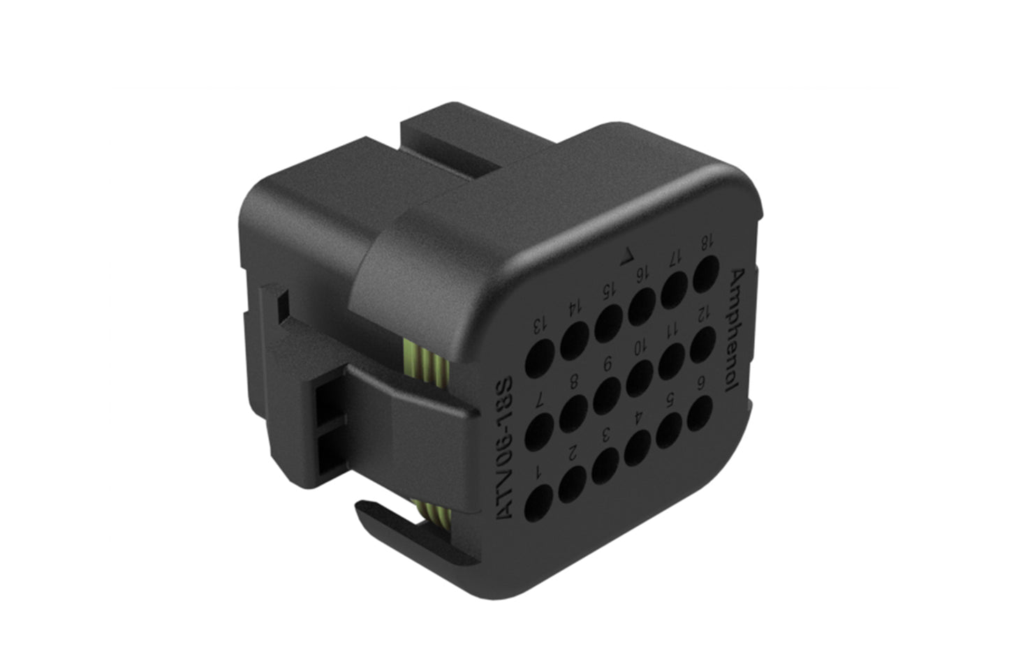 ATV06-18SB-RR01 18 position plug, Size 16 contact, key B, double reduced seal. DTV06-18SB-C015