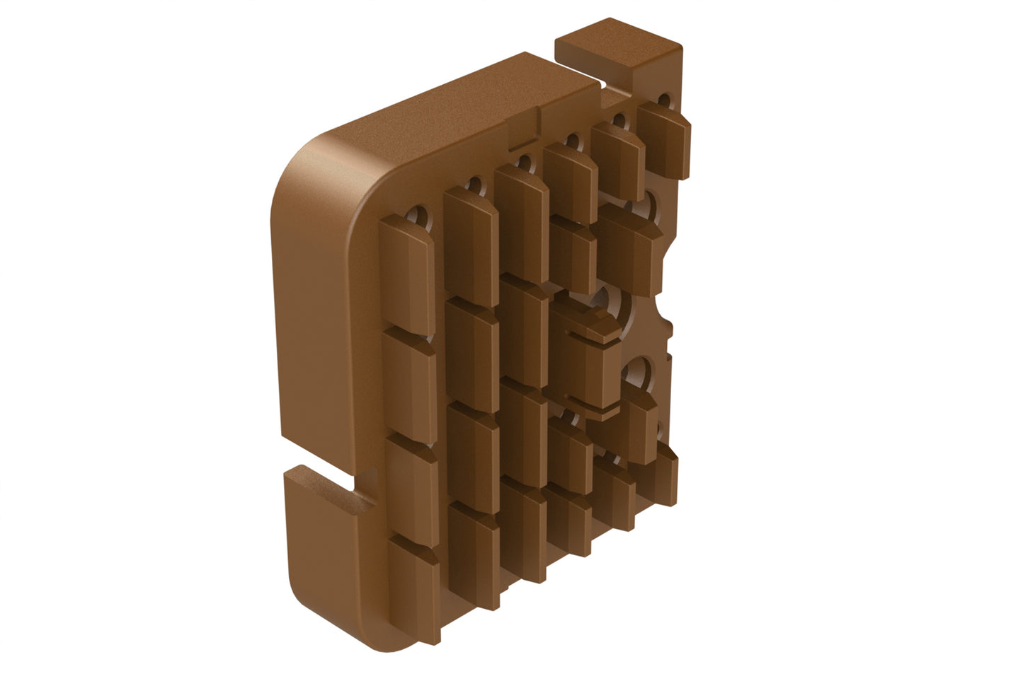 AWB-51PDL Left Wedgelock for 102 Position Receptacle, (51 Positions), Keyed D, Brown. WB-51PDL