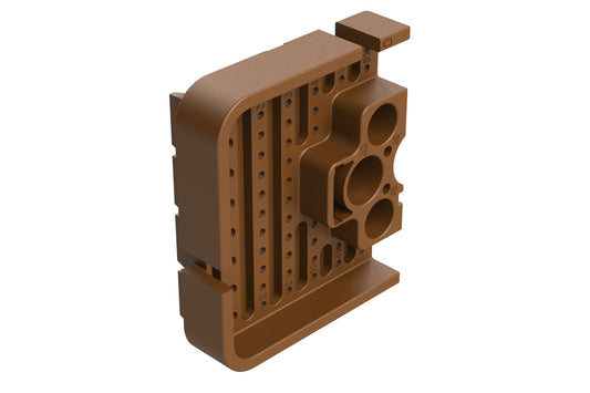 AWB-51PDR Right Wedgelock for 102 Position Receptacle, (51 Positions), Keyed D, Brown. WB-51PDR