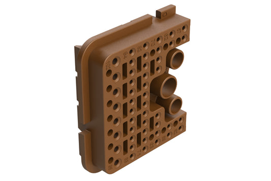 AWB-51SDR Right Wedgelock for 102 Position Plug, (51 Positions), Keyed D, Brown. WB-51SDR