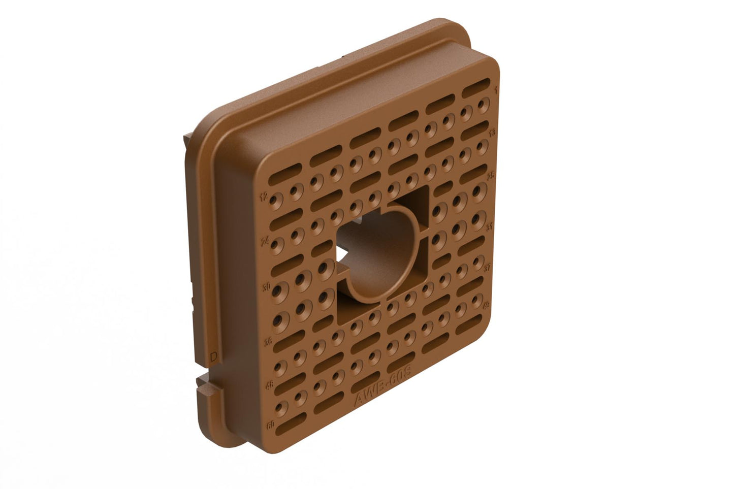 AWB-60SD 60 Position Plug Wedgelock, Keyed D, Brown