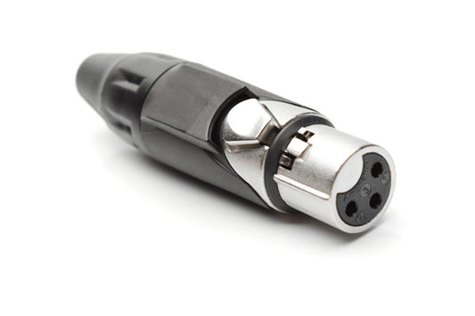 AX3F0M BULK 3 Pole XLR Female Cable Connector, Nickel Finish with BlackMarking Sleeve, Bulk Pack