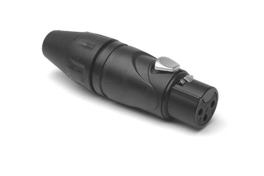 AX3FB-AU 3 Pole Socket (Female) Plug. XLRAX Audio Cable Connector. Black finish, gold contact plating. Comparable part no: NC3FXX-B