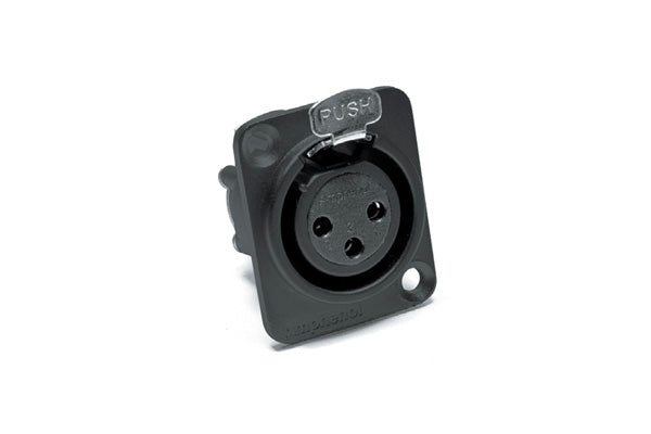 AX3FDB 3 Pole XLR Female ChassisMount, Standard, Stamped Contacts, Black Finish