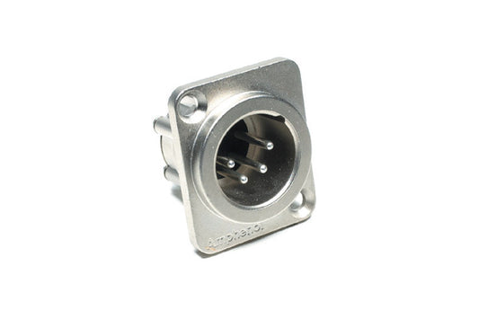 AX4MD 4 Pole XLRMale ChassisMount, Standard,Machined Contacts, Nickel Finish