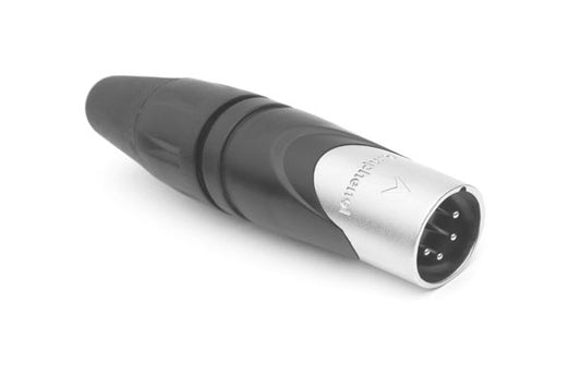 AX4M BULK 4 Pole XLRMale Cable Connector, Nickel Finish, Bulk Packaging