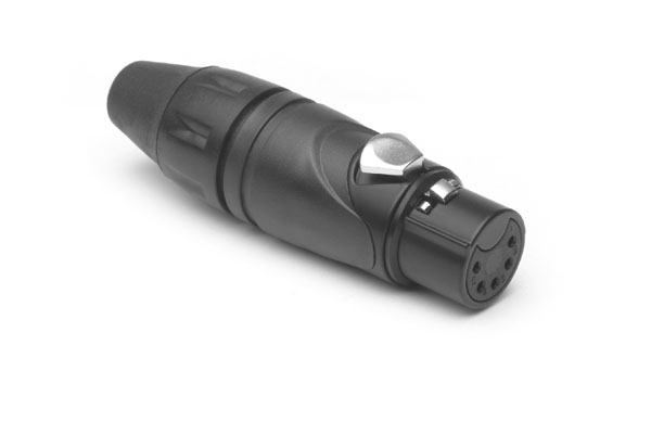 AX5FB BULK 5 Pole Socket (Female) Plug. XLRAX Audio Cable Connector. Black finish, standard contact plating, bulk packaging