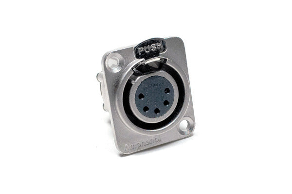 AX5FDV 5 Pole XLR Female ChassisMount, Vertical PCB,Machined Contacts, Nickel Finish