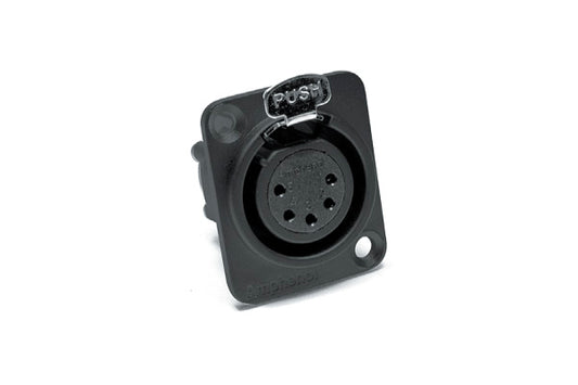 AX5FDVB 5 Pole XLR Female ChassisMount, Vertical PCB,Machined Contacts, Black Finish