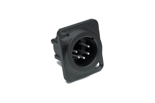 AX5MDVB 5 Pole XLRMale ChassisMount, Vertical PCB,Machined Contacts, Black Finish