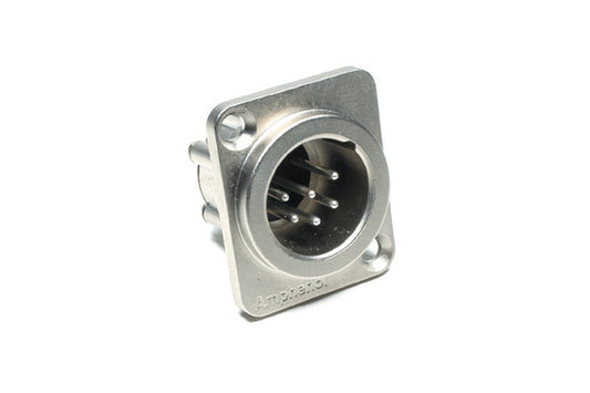 AX6AMD-M3 6A Pole XLRMale ChassisMount, Standard (M3Threaded Holes),Machined Contacts, Nickel Finish