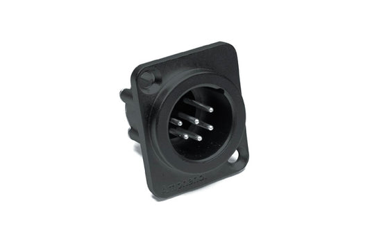 AX6AMDB 6A Pole XLRMale ChassisMount, Standard,Machined Contacts, Black Finish