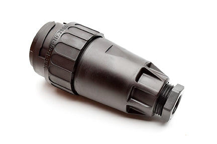 C016 20H005 103 2 5+PE Male cable connector with strain relief and clamping ring. Contacts included.