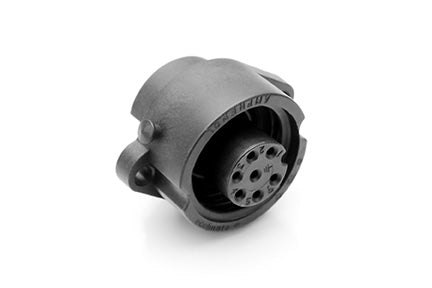 C016 30G006 200 12 6+PE Female receptacle with solder termination. Mounting hole Ø22 without chamfer; suitable sealing for screws is necessary