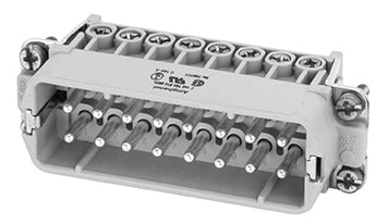 C146 10A016 002 4 16+PE Heavy duty male contact insert for screw termination. Comparable Part No. 09200162612