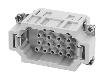 C146 10A018 500 10 18+PE Heavy duty male contact insert for turned crimp contacts. May be engaged or disengaged when live but without electrical load. Comparable Part No. 09320183001