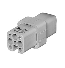 C146 10B008 000 2 8 Position Heavy duty female contact insert for stamped crimp contacts. May be engaged or disengaged when live but without electrical load.