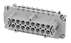 C146 10B016 102 1 16+PE Heavy duty female contact insert with wire protection for screw termination. Comparable Part No. 09330162701