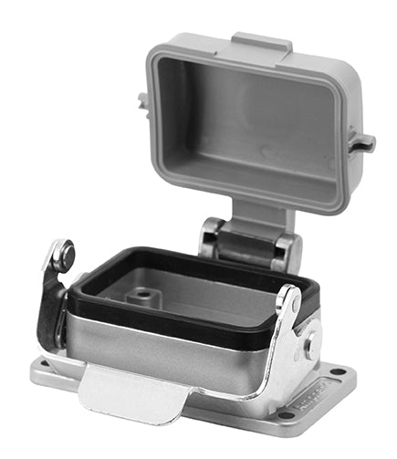 C146 10F006 003 1 Receptacle, Size 6, Bulkhead mounting with thermoplastic spring cover and gasket. Comparable Part No. 09300060302